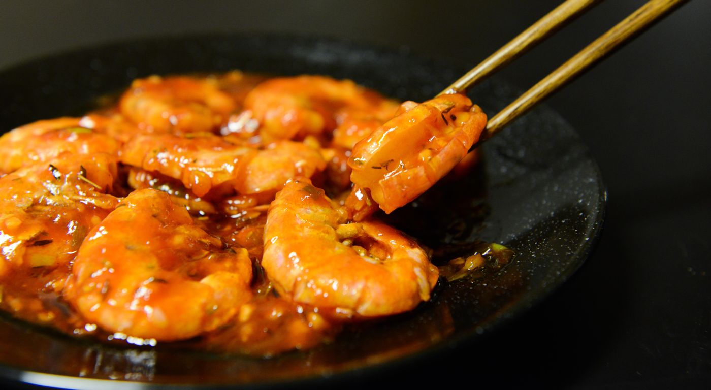 Crevettes à la sauce tomate